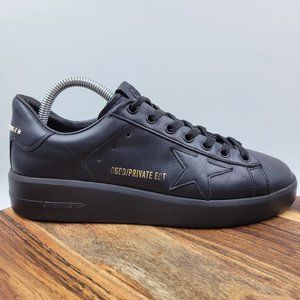 Golden Goose PureStar Shoes Women's 39 / 9 Triple Black Leather Sneakers Italy